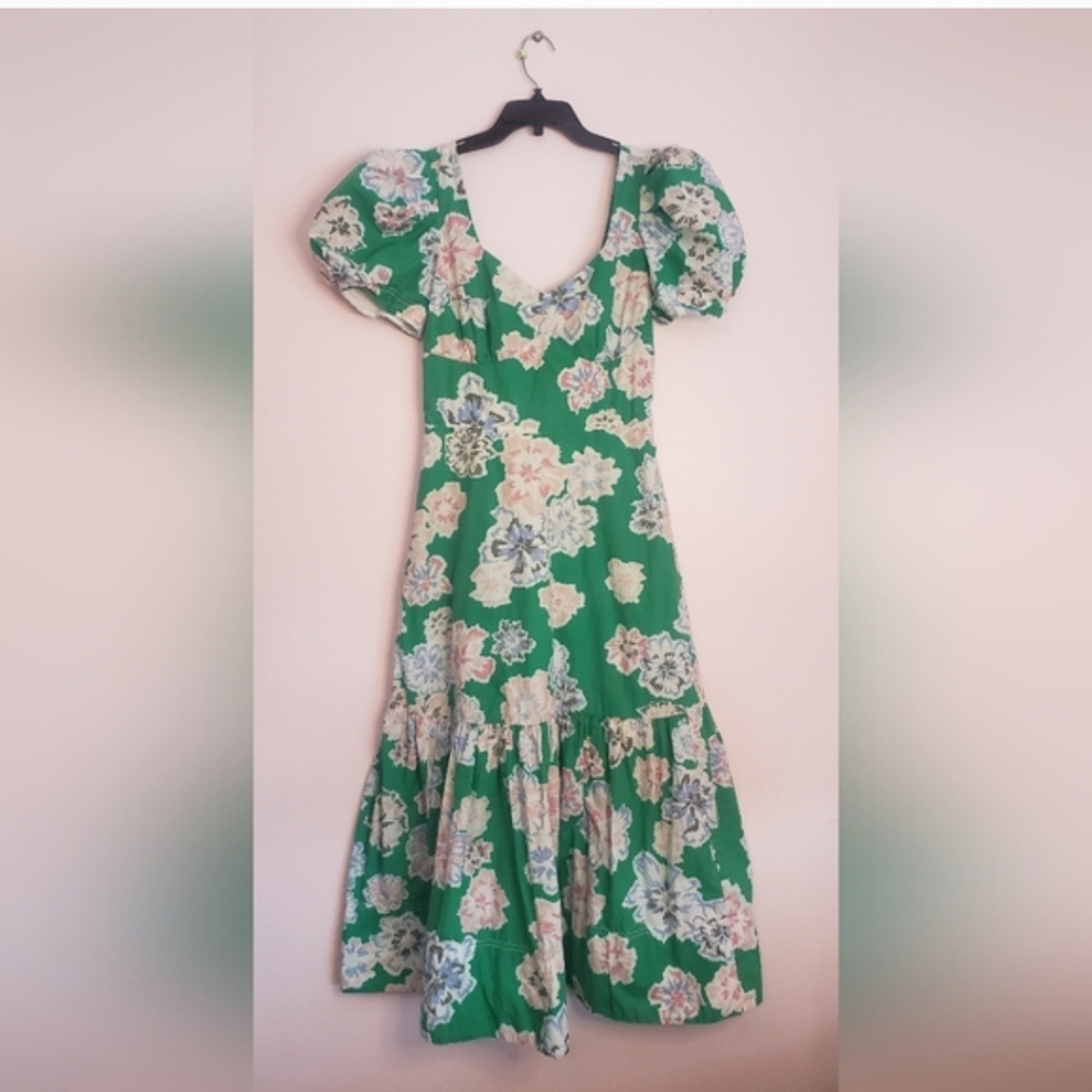Tanya Taylor Danielle Floral Print Puff Sleeve Dress - Picture 6 of 16